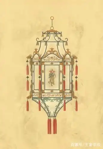 纯手绘装饰画中式灯笼花卉禽鸟