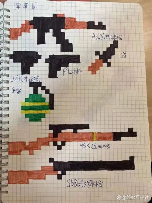 《我的世界》方格纸画 第一次记录《我的世界》方格纸像素画