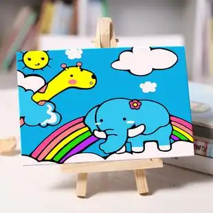diy数字油画儿童手工画画卡通动漫填色画迷你填充手绘解闷油彩画