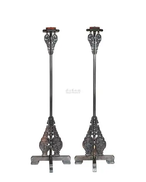 2018清康熙紫檀灯架一对