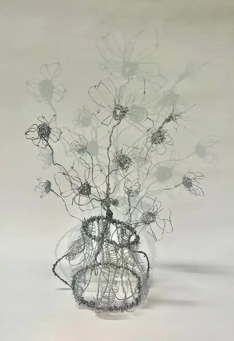 做了个铁丝花#立体构成 #美术生 #艺术 - 抖音