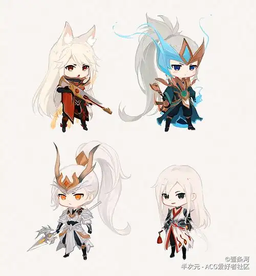 王者荣耀铠青龙志百里守约朱雀志李白凤求凰韩信白龙吟q版立绘