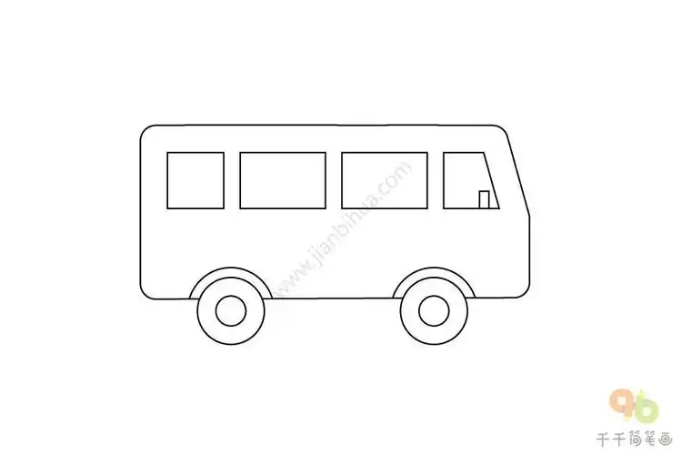 城市大巴车简笔画