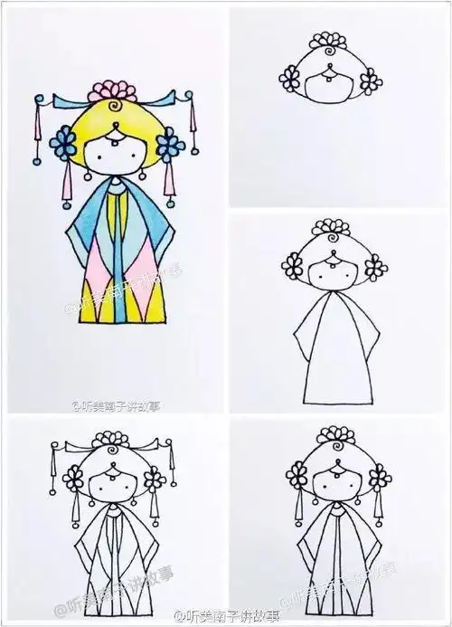 中国娃娃简笔画中国娃娃简笔画图片