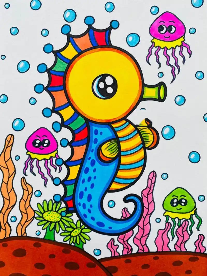 海马7815 马克笔儿童画 临摹作品