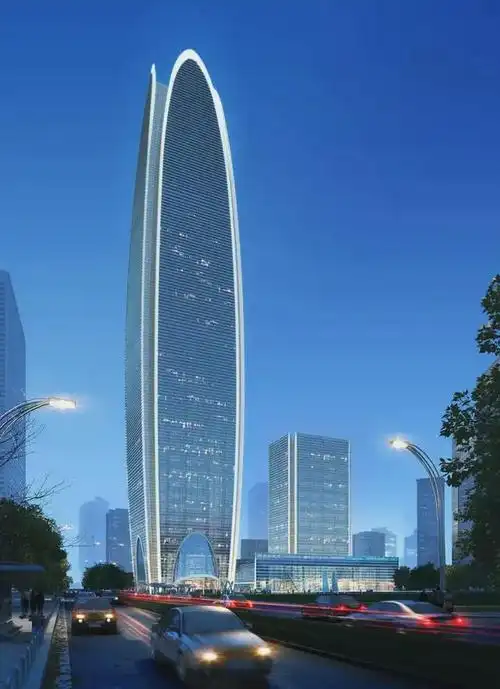 深圳宝安区第一高楼恒明珠国际金融中心形如玉兰花