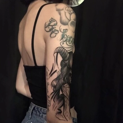 图腾纹身花臂花臂纹身女4