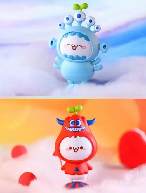 长草颜团子盲盒 呆萌可爱彩虹怪兽潮流玩具手办公仔动漫周边桌面模型