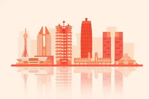 郑州城市风光矢量插画