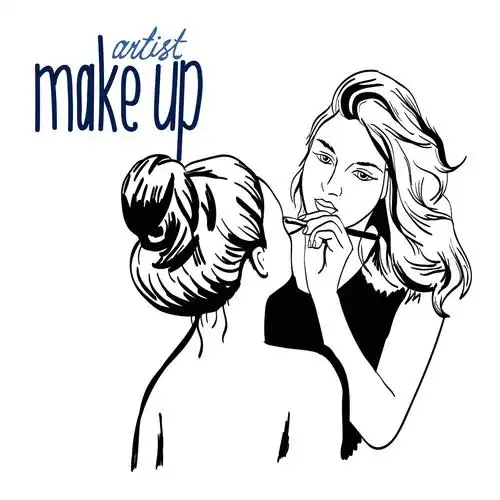 矢量卡通化妆师图片