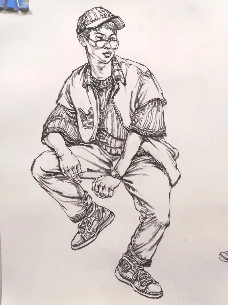 速写人物 #美术艺考 #人物速写  - 抖音