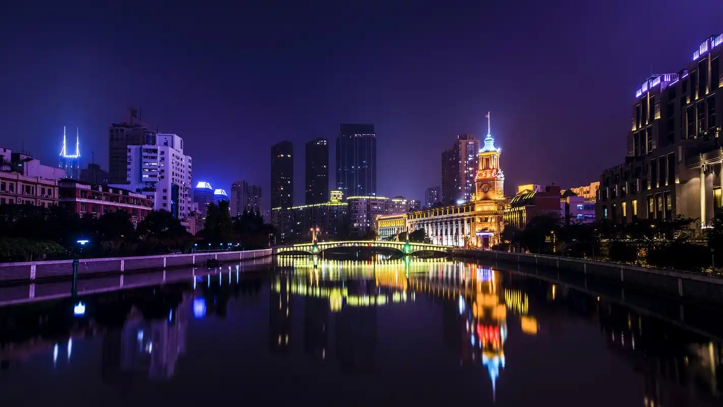 上海城市夜景摄影高清宽屏桌面壁纸
