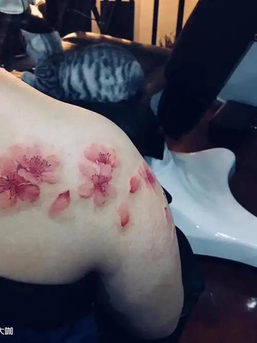 写实桃花_纹身图案手稿图片_刘斌的纹身作品集