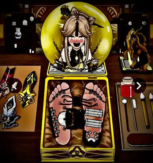 挠凝光脚心插画图片壁纸