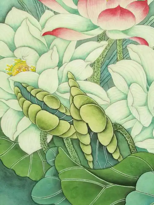 林建启工笔画《荷花》