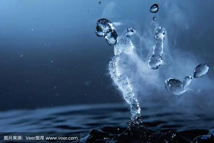 沸腾的,蒸汽,水,特写,蓝色背景