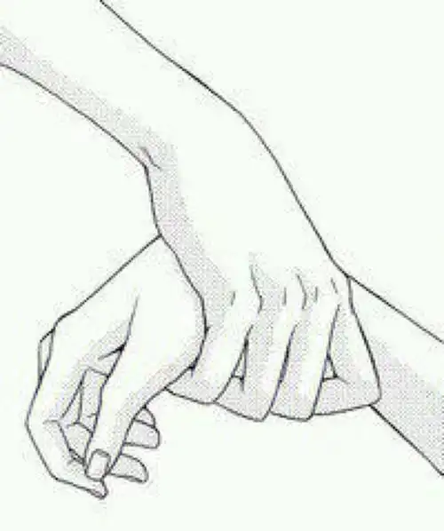 手绘干货手拉手的素材