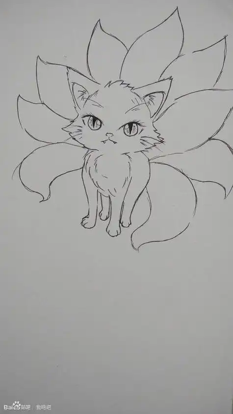 九尾白狐简笔画教程(九尾狐简笔画教程又简单又霸气) -【爱个性】