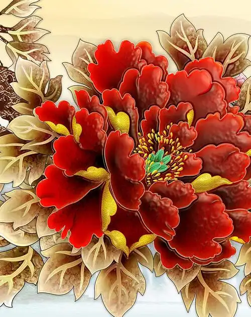 新中式现代吉祥装饰画 富贵牡丹图