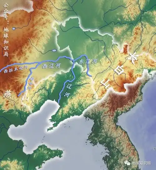 只是辽河的情况比较特殊,在上游有走向差异巨大的东西两条支流,也就是