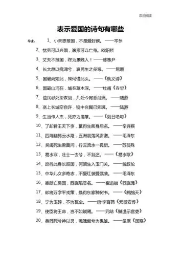 表示爱国的诗句有哪些.docx 6页