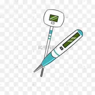 手绘电子体温计插画