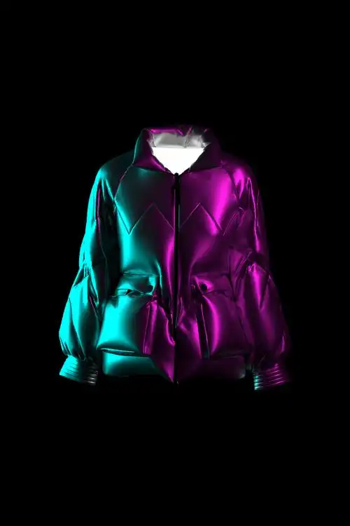 未来感科技风国潮品牌3d羽绒服设计 服装3d设计