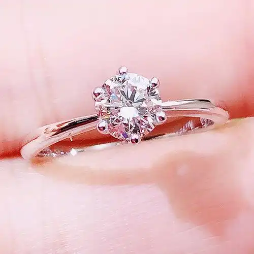 钻戒正品50分钻石女戒gia裸钻1克拉钻石戒指经典六爪订婚求婚戒指
