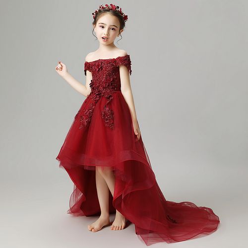 儿童婚纱礼服拖尾裙超长