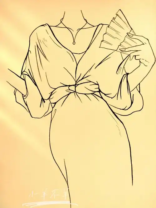 美女黑白简笔画绘画教程29附过程