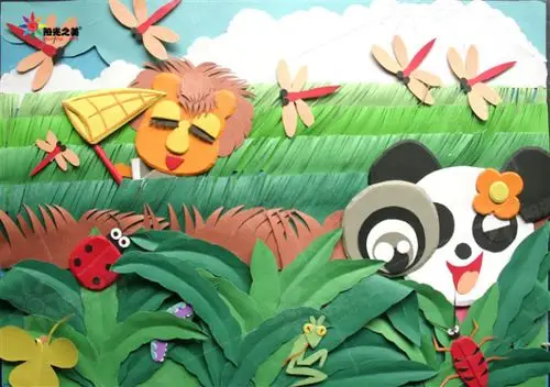 儿童剪纸画 剪纸拼贴画 儿童画 剪纸画素材