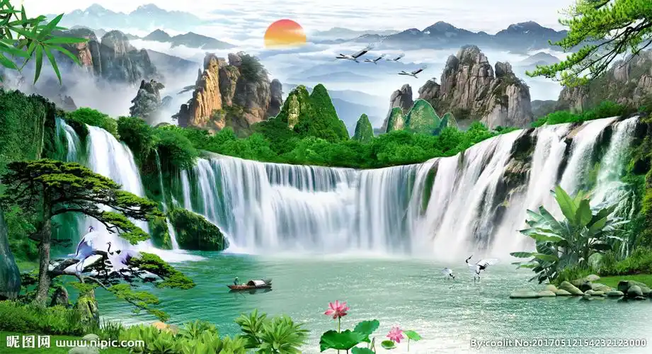 山水风景背景墙图片