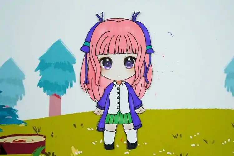 五等分的新娘创意手工纸娃娃卡通女孩中野二乃