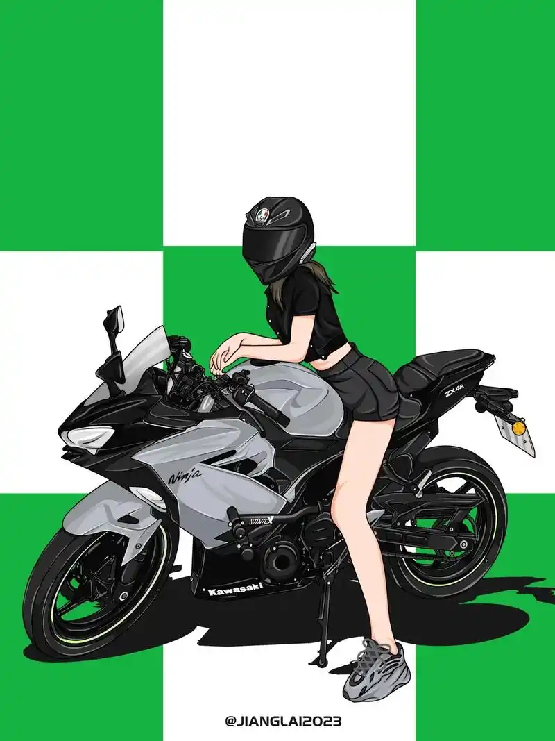 女骑 #摩托车 # - 抖音