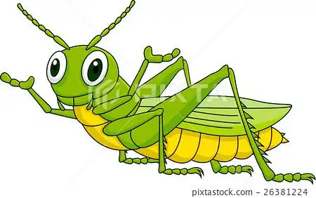 插图素材: green grasshopper cartoon
