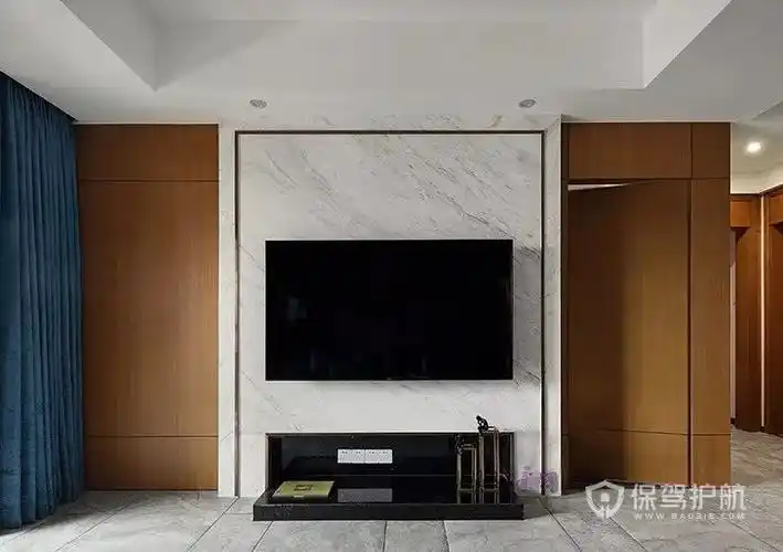 大理石背景墙隐形门效果图