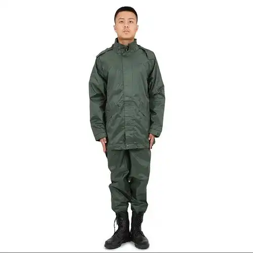 兵器库 07雨衣 武雨衣 分体雨衣雨裤套装 军绿便携雨衣 雨衣抢险救援
