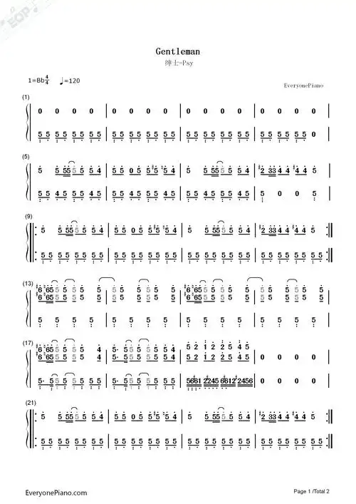 绅士钢琴简谱-鸟叔演唱-曲谱网