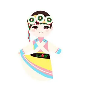 卡通五十六民族少数民族纳西族