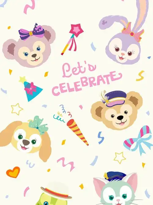 迪士尼壁纸达菲和朋友们生日庆典系列2