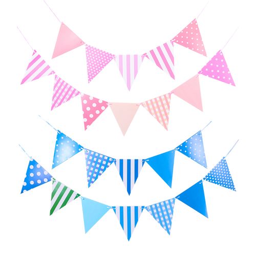 ins挂旗三角旗纸质派对生日装饰卡通彩旗拉旗幼儿园场景布置用品