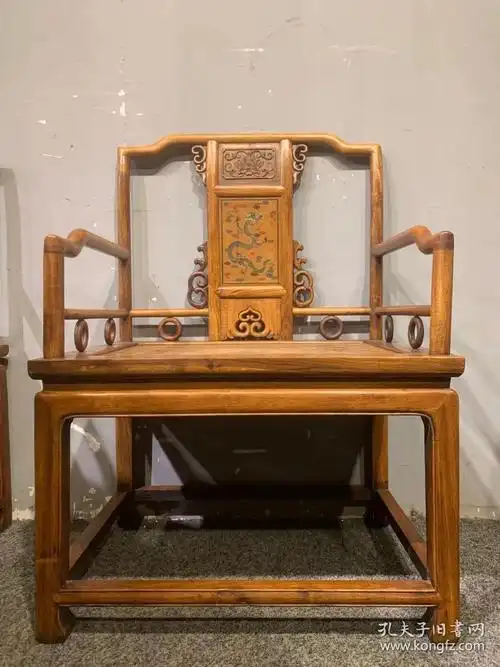 清代海南黄花梨雕填圆桌一套古董传世二手海黄木器老家具