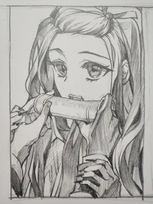 鬼灭之刃祢豆子绘画过程