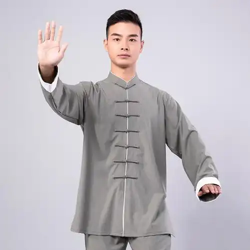 太极劲武秋冬新款男士翻袖服装中式武术练功太极服