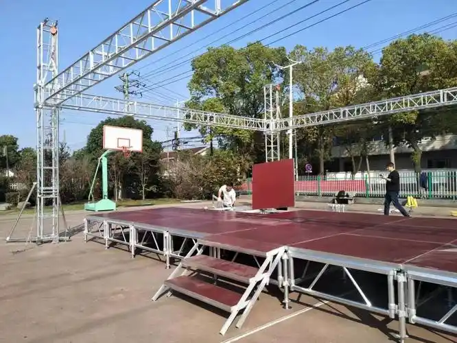 【铝合金舞台桁架活动演出组装舞台插片舞台铝合金雷亚舞台】价格_厂