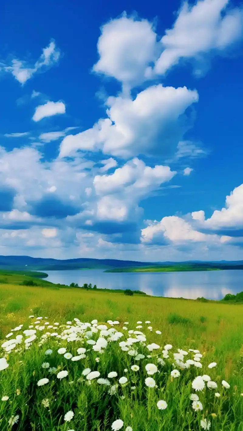 感受草原的美好,吹吹夏日的风,看着蓝天白云,绿草碧 - 抖音