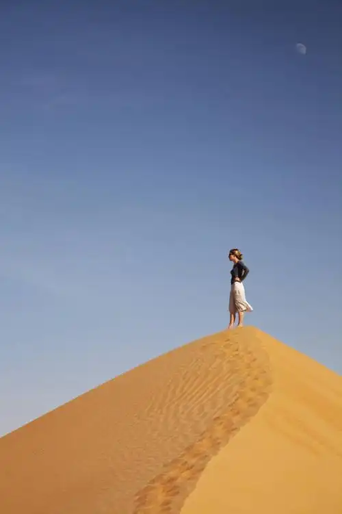 成年人,一个人,竖图,室外,探险,沙漠,汽车,阿曼,仅一个女性,行人,游客