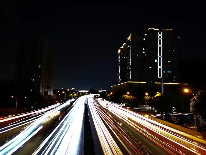 流光溢彩的马路和夜景一组