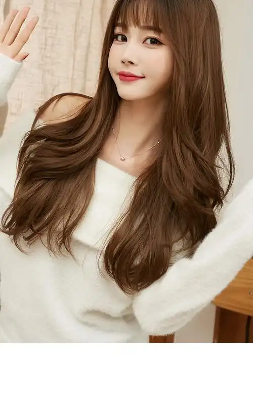 假发女长卷发网红自然全头套新款长发发套圆脸微卷蓬松卷发头套式