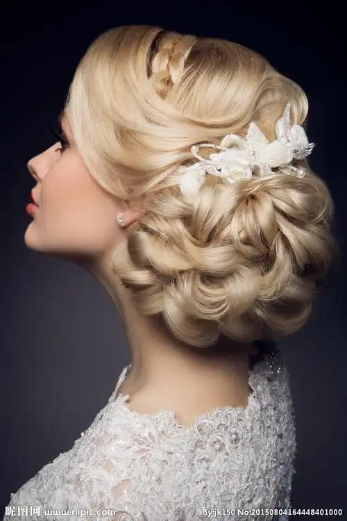 时尚美女盘发发型摄影图__女性女人_人物图库_摄影图库_昵图网nipic.